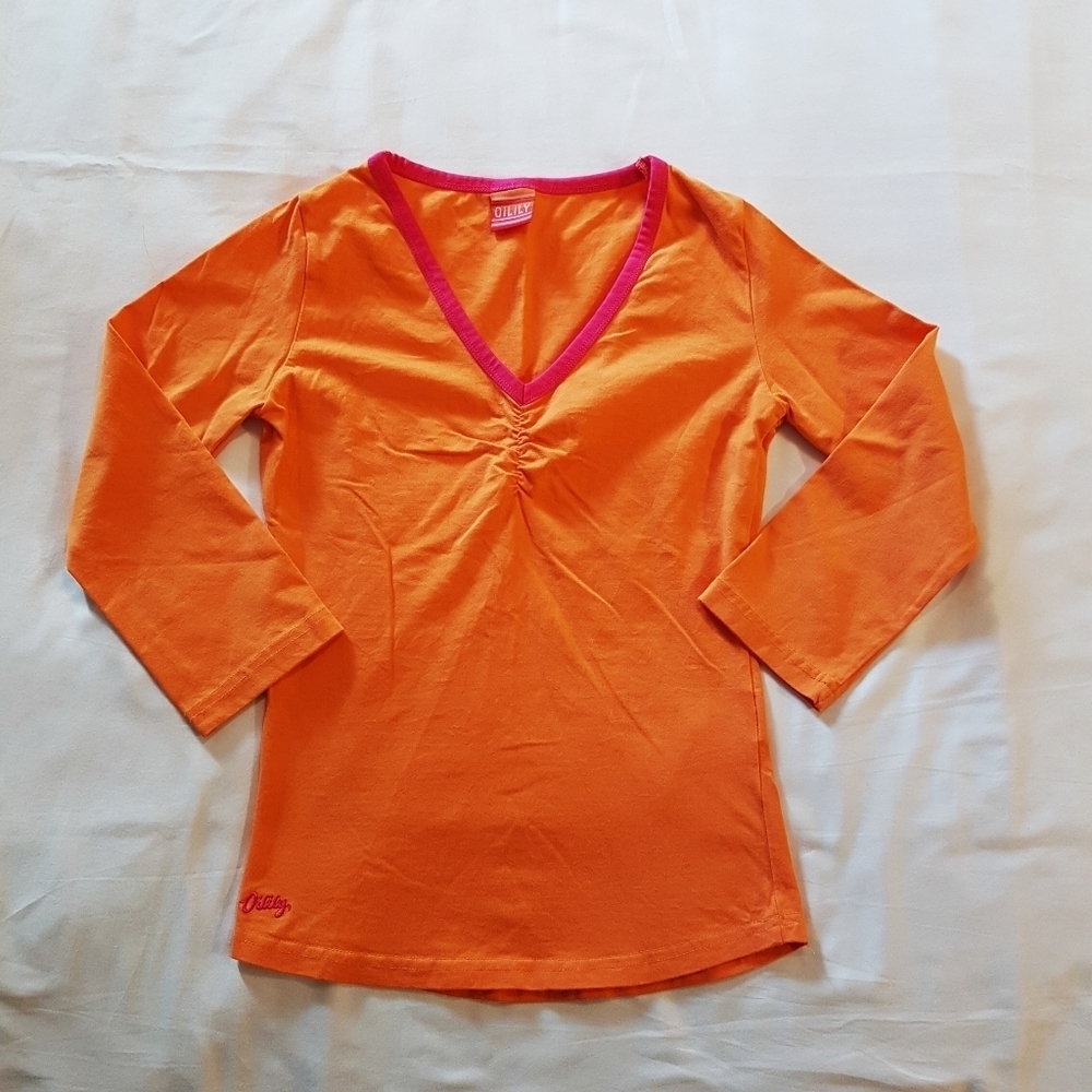 Oilily xs top orange with pink trim